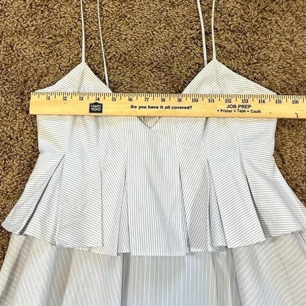 Zara‎ Peplum Dress Light Blue Pinstriped Mini Coastal Cottagecore Women's S